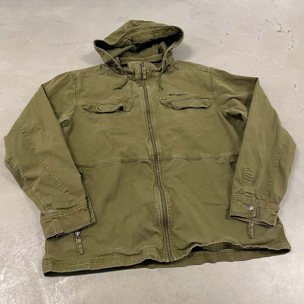 Columbia cotton canvas hooded utility work jacket